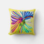 レインボーガーベラカラフル花 クッション (正面)
