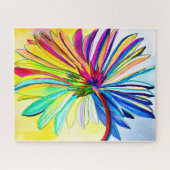 レインボーガーベラカラフル花 ジグソーパズル (横)