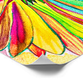 レインボーガーベラカラフル花 ポスター (角)