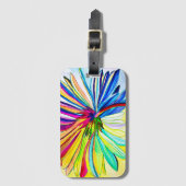 レインボーガーベラカラフル花 ラゲッジタグ (正面縦)