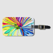 レインボーガーベラカラフル花 ラゲッジタグ (正面横)