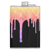 レインボーガーリーグリッタードリップスパークルモノグラム フラスク (裏面)