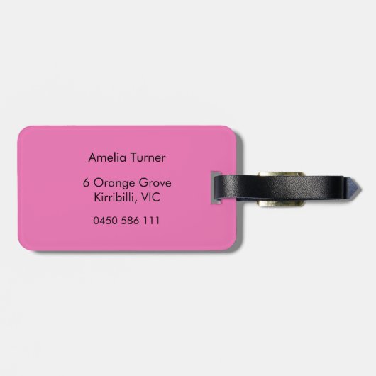 レインボーガーリーグリッターモノグラム名荷物タグ ラゲッジタグ (裏面横)