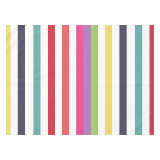 レインボーガーリーワイド水平ストライプパターン テーブルクロス (正面(横))