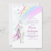 レインボーガーリー魔法ユニコーンスターズバースデーパーティー 招待状 (正面)