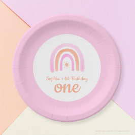 レインボーガールの最初の誕生日パーティー ペーパープレート