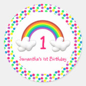 レインボーガールアニーエイジ誕生日 ラウンドシール (正面)