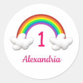 レインボーガールニーエイジ誕生日 ラウンドシール (正面)