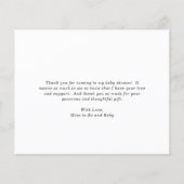 レインボーガールバジェットベビーシャワーサンキューカード (裏面)