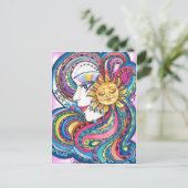 レインボーガールファンタジーアートハガキ ポストカード (スタンド正面)