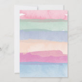 レインボーガールベビーシャワーパステルウォーターカラー 招待状 (裏面)