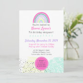 レインボーガール90の誕生日そりかわいいパーティー 招待状 (スタンド正面)