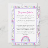 レインボーガール90の誕生日そりかわいいパーティー 招待状 (裏面)