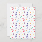 レインボーキシロフォンキッズミュージックをテーマにした誕生日パーティー 招待状 (裏面)