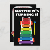 レインボーキシロホクラシックンパーティー招待状 招待状 (正面/裏面)