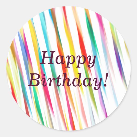 レインボーキス-ハッピーバースデーシール ラウンドシール (正面)