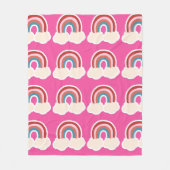 レインボーキッズガールズカラフル フリースブランケット (正面)