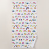 レインボーキッズパターン ビーチタオル (正面)