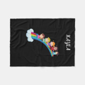 レインボーキッズフリースブランケットパーソナライズされた。 フリースブランケット (正面(横))