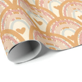 レインボーキッズラッピング紙かわいいカラフル誕生日 ラッピングペーパー (ロールコーナー)