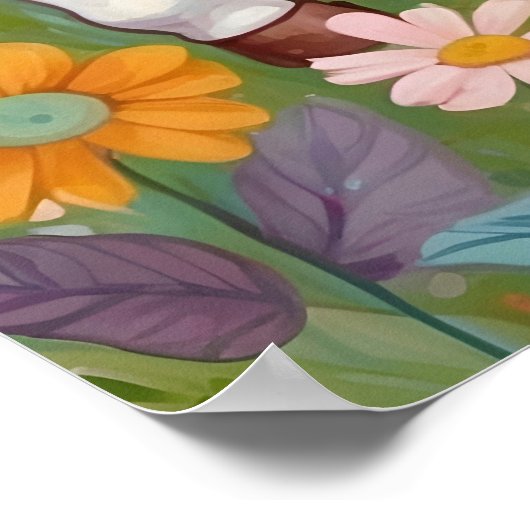 レインボーキッズルームポスター付き魔法のユニコーン ポスター (角)