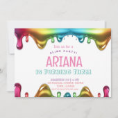 レインボーキッズ3rdスライムバースデーパーティー 招待状 (正面)