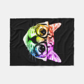 レインボーキティ猫 フリースブランケット (正面(横))