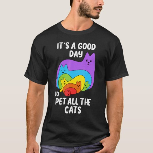 レインボーキトゥン 猫ママ Tシャツ (正面)