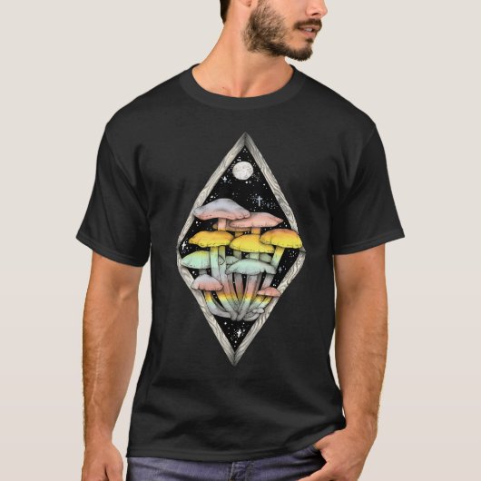 レインボーキノコ Tシャツ (正面)