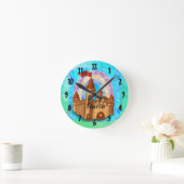 レインボーキャッスル ラウンド壁時計 (ホーム)