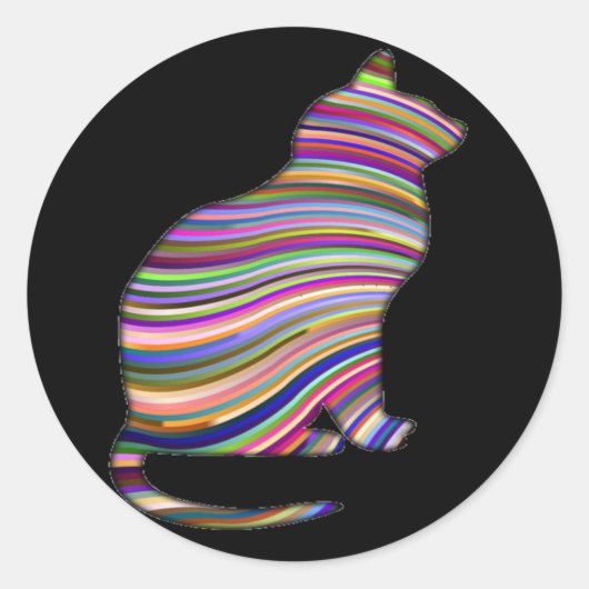 レインボーキャットシール ラウンドシール (正面)