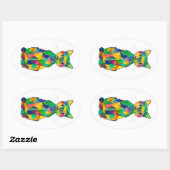 レインボーキャットシール 楕円形シール (シート)