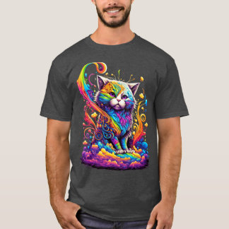 レインボーキャットデザイン Tシャツ