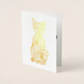 レインボーキャットフォイル誕生日カード 箔カード (正面)