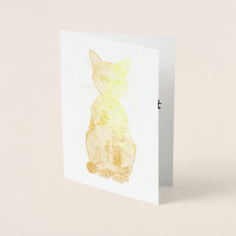 レインボーキャットフォイル誕生日カード 箔カード