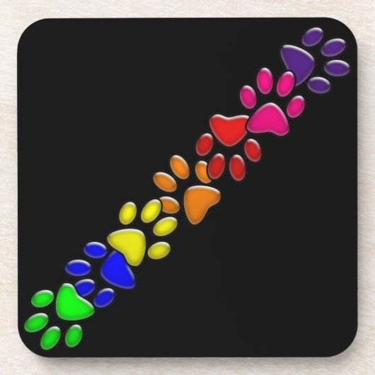 レインボーキャットプリント コースター (正面)