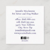 レインボーキャットペットシッターとドッグウォーカー スクエア名刺 (裏面)