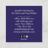 レインボーキャットペットシッターとドッグウォーカー スクエア名刺 (裏面)