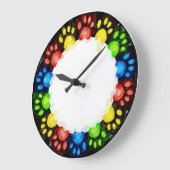 レインボーキャットポーズ ラージ壁時計 (傾斜)