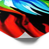 レインボーキャットレインボーライオンイラストレーションアート ポスター (角)