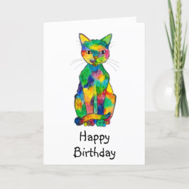 レインボーキャット誕生日カード カード