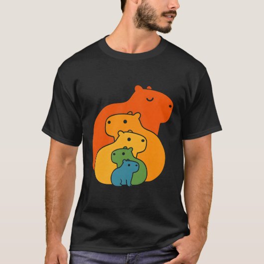 レインボーキャピバラ Tシャツ (正面)