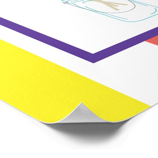 レインボーキャンディスウィートショッピング名前をカスタムする誕生日 ポスター (角)