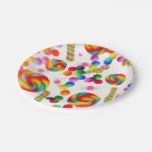 レインボーキャンディスウィートバースデーパーティーキャンディランド ペーパープレート (アングル)