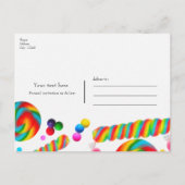 レインボーキャンディスウィートバースデーパーティーSave the Date 案内ポストカード (裏面)