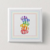 レインボーキャンディスクエアピンボタン 缶バッジ (正面)