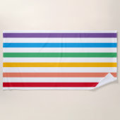 レインボーキャンディストライプのビーチタオル ビーチタオル (正面)