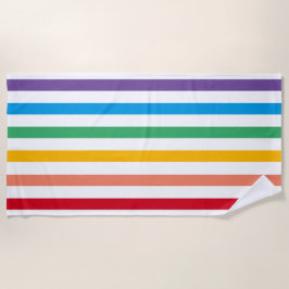レインボーキャンディストライプのビーチタオル ビーチタオル