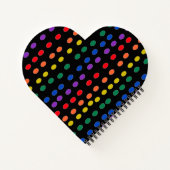 レインボーキャンディドット付きブラック ノートブック (裏面)