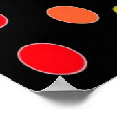 レインボーキャンディドット付きブラック ポスター (角)